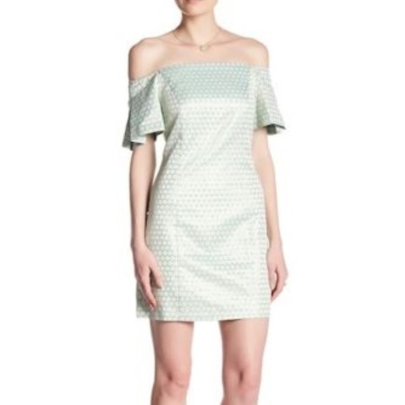Laundry By Shelli Segal Dresses & Skirts - Laundry by Shelli Segal Off The Shoulder Metallic Short Sleeve Dress ,Size 0,NEW